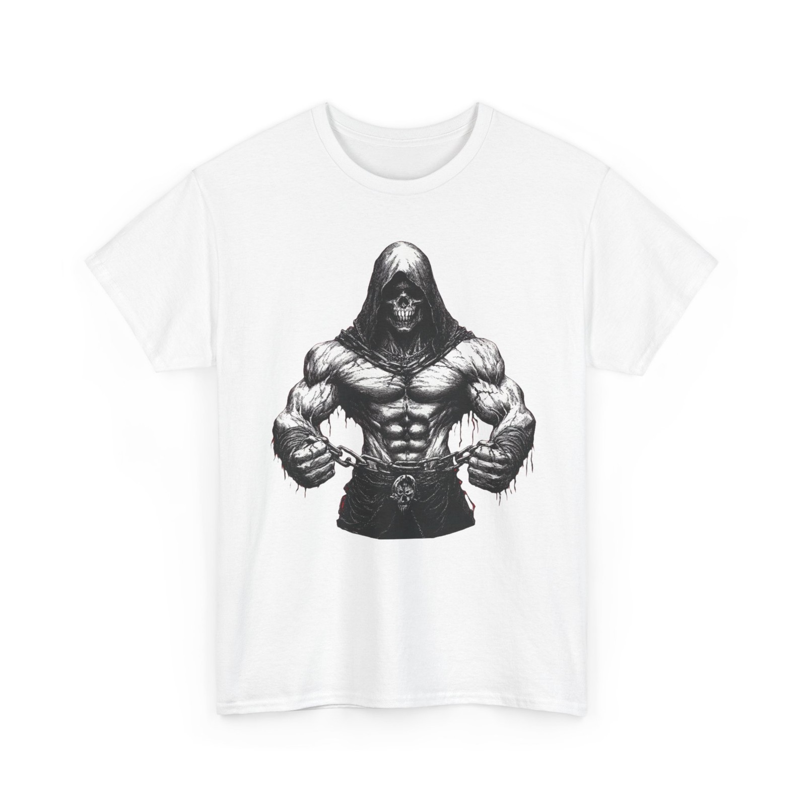 Gothic Gym T Shirt Muscular Skeleton Graphic Tee Bodybuilding Lifting Hardcore