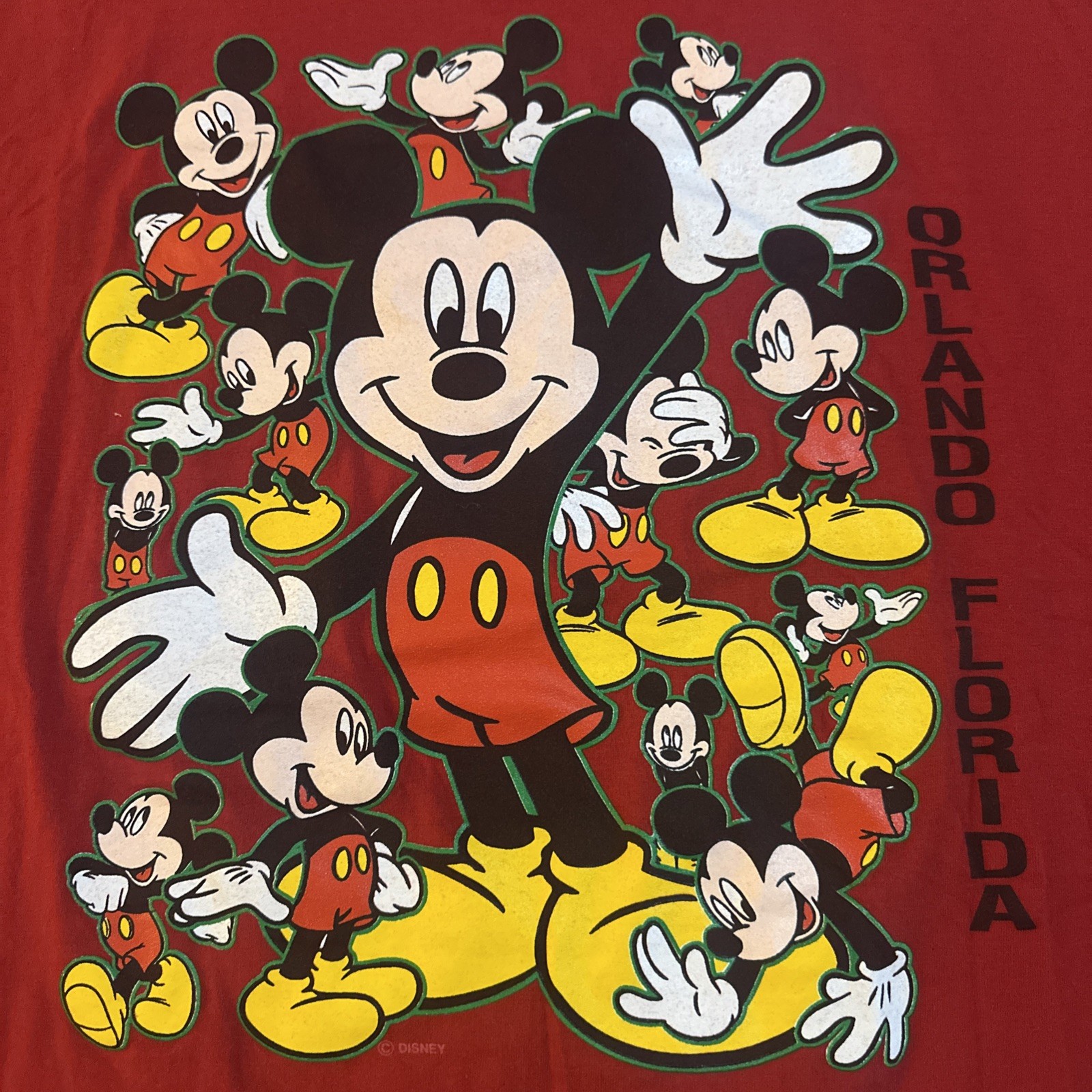 VTG 90s Mickey Mouse Collage T Shirt XL Orlando Florida Mickey Unlimited Disney