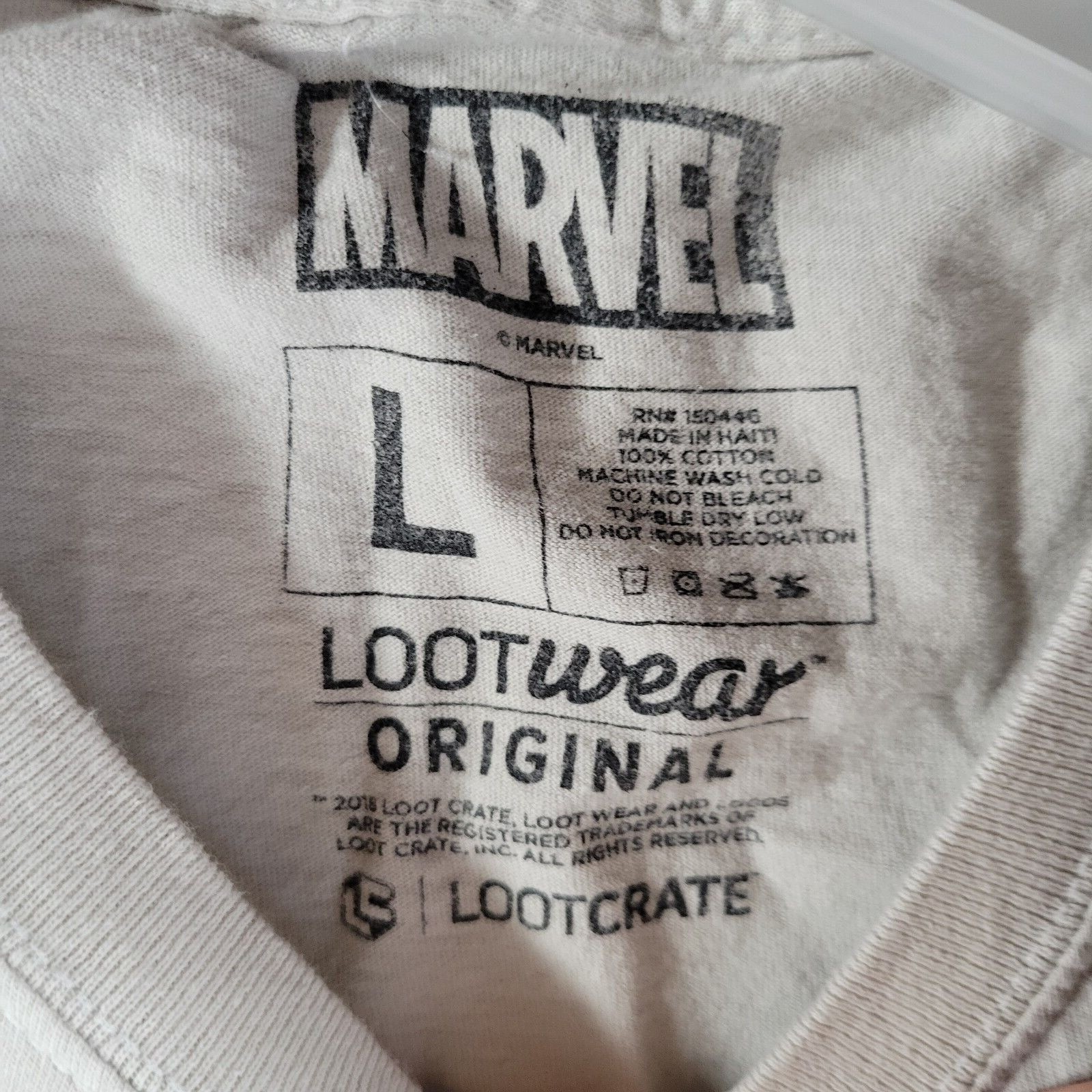 Marvel Thanos Shirt Mens Large Loot Crate Exclusive Beige Tee Infinity War