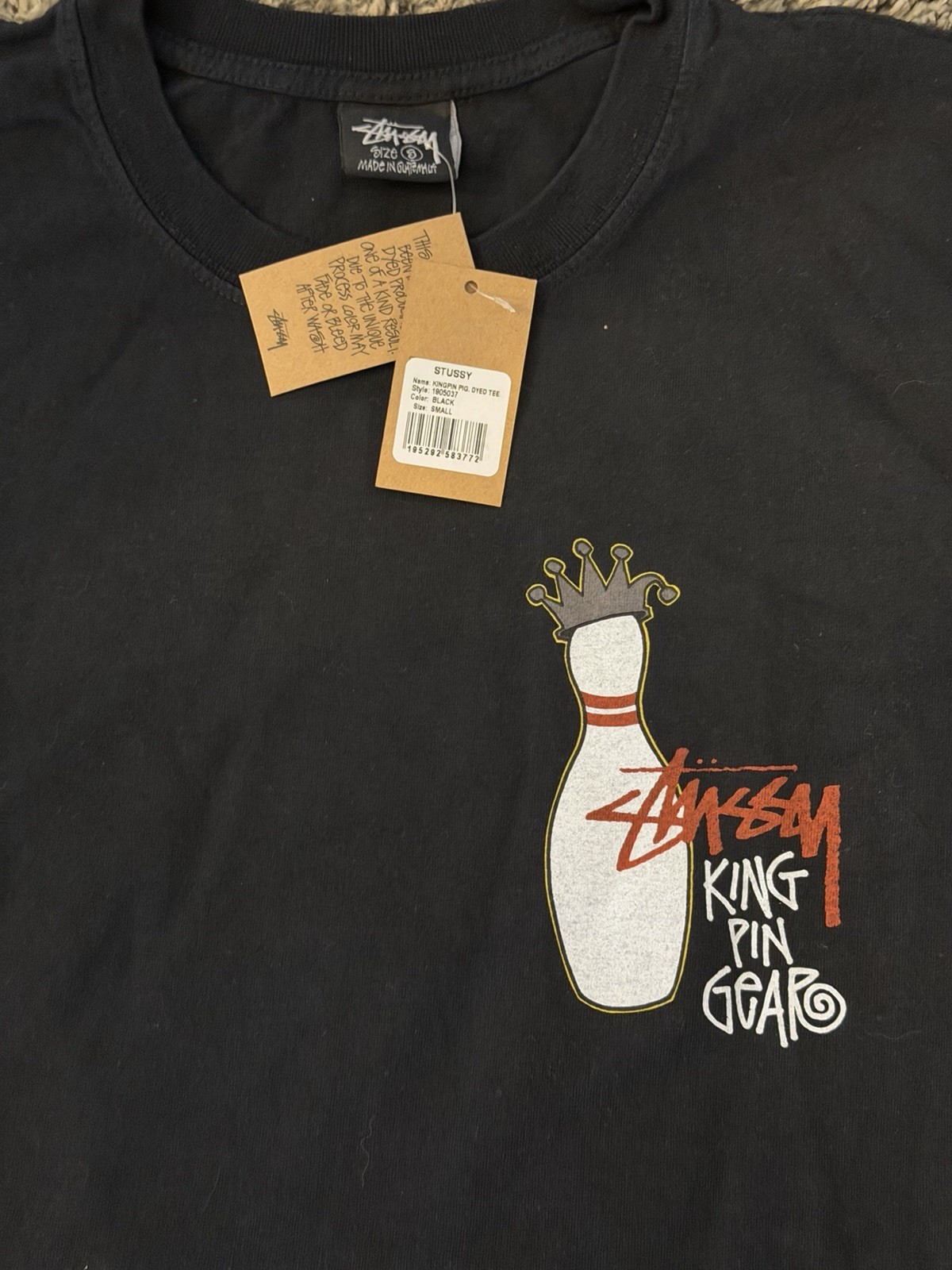Stussy Shirt Tee Tshirt Black Size Small Double Sided Streetwear ✅