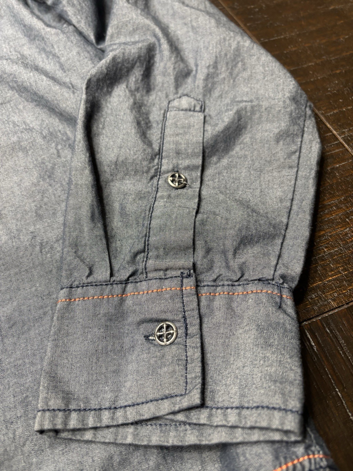 Affliction Mens Size XL Slim Gray Black Premium Embroidered Button Up Shirt