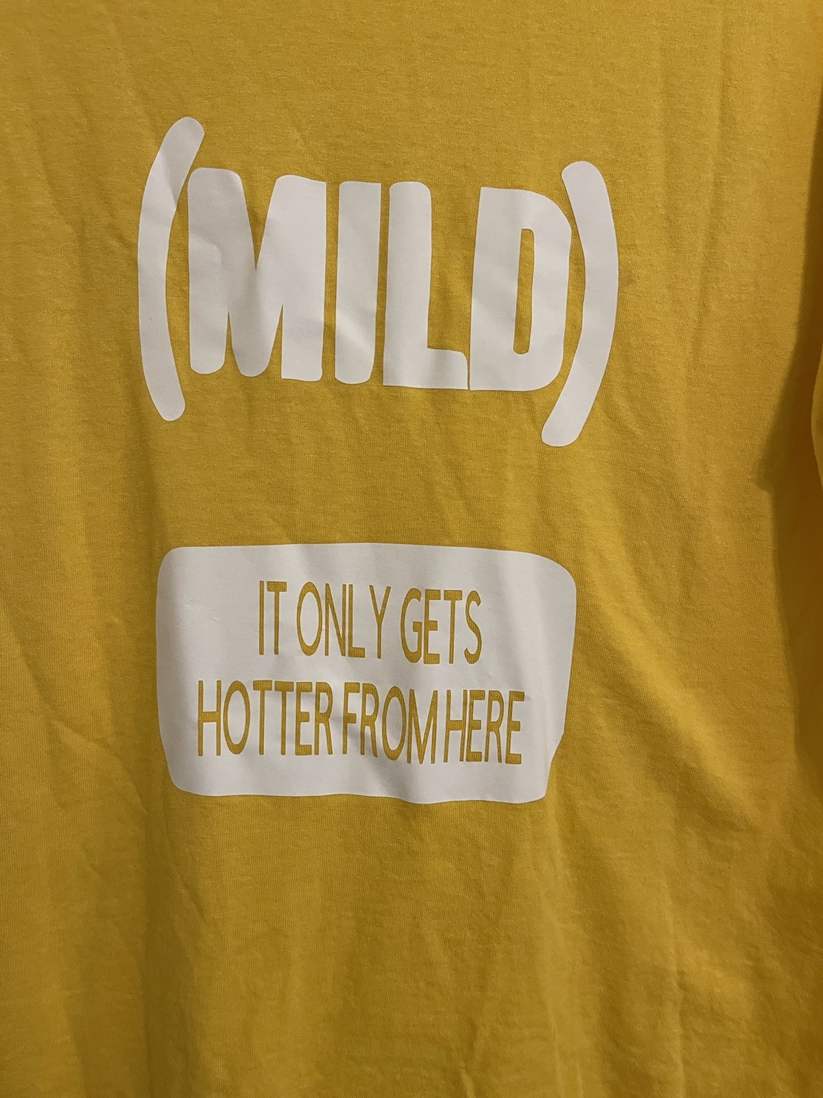 Gildan DryBlend Men’s Yellow Graphic Print Crew Neck Short Sleeve Tee M (MILD)