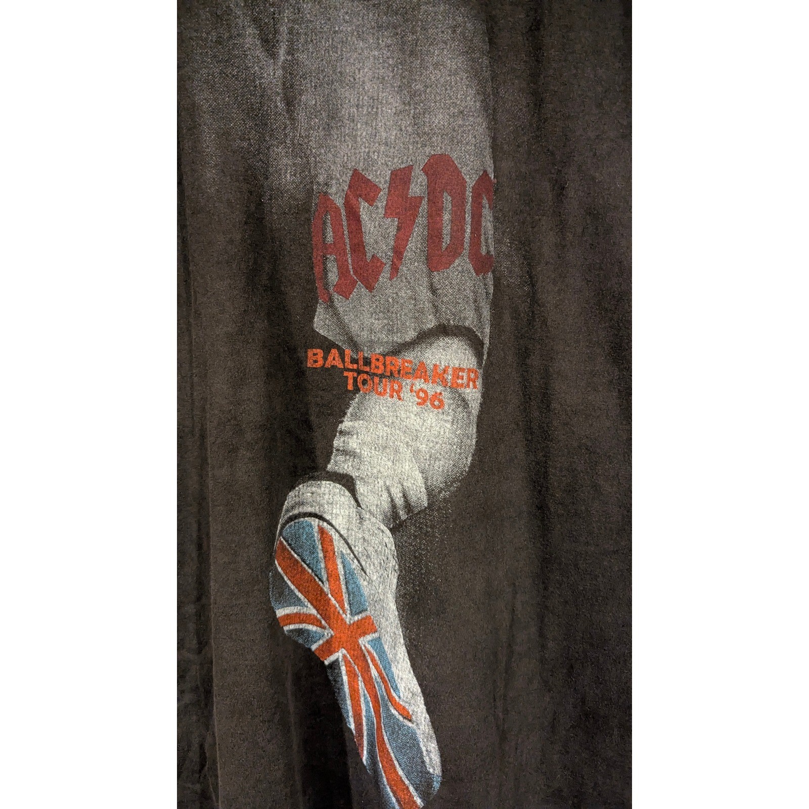ACDC Ballbreaker Tour 96 Graphic T Shirt Black L G Oversized Rock Concert Tee