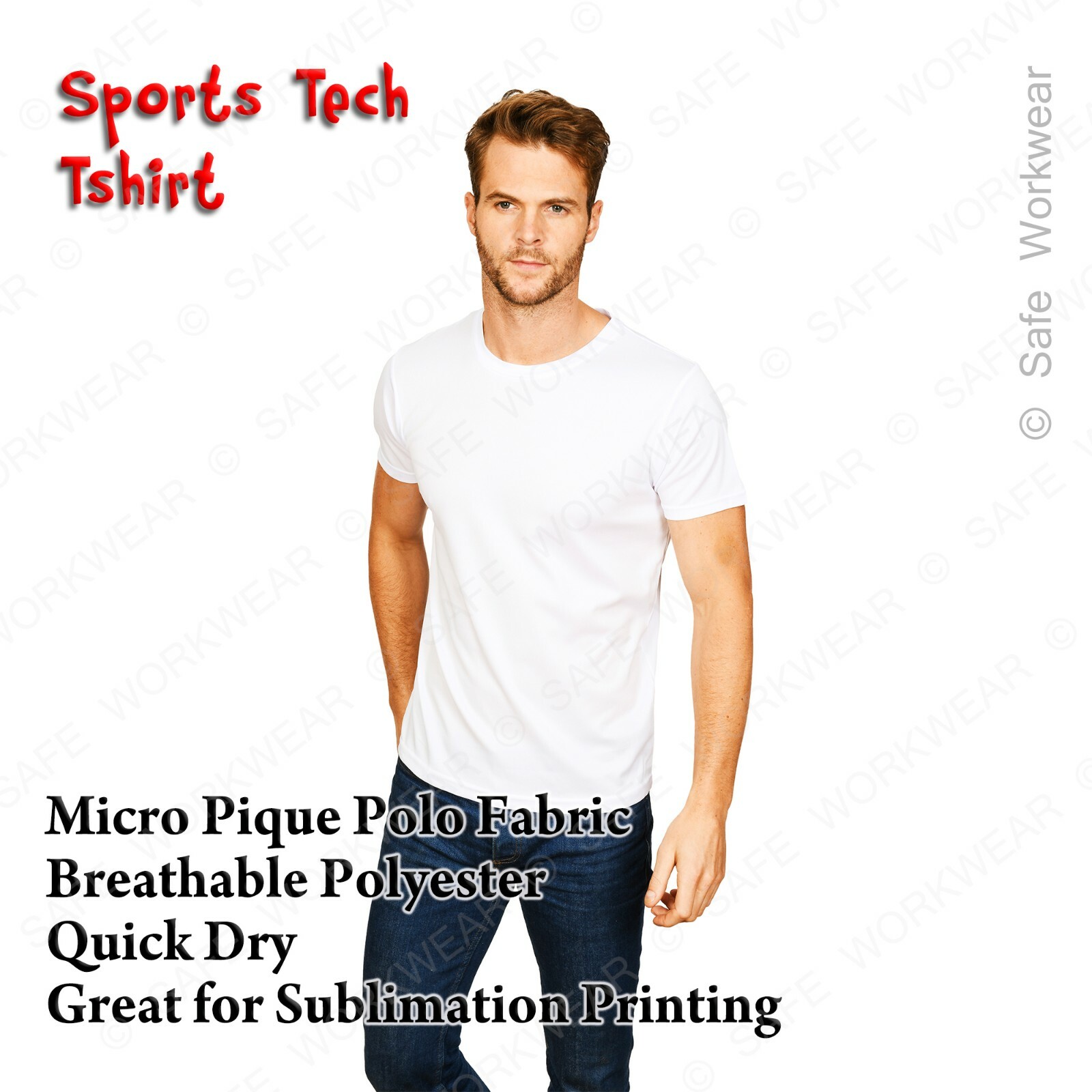 Sports Tech Tshirt – Breathable Quick Dry – Micro Pique Polo Sublimation Fabric
