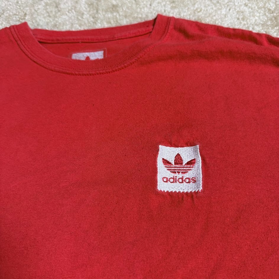 Adidas Originals Shirt Mens Medium Red Trefoil Tee Outdoors Gym Run Logo Adult