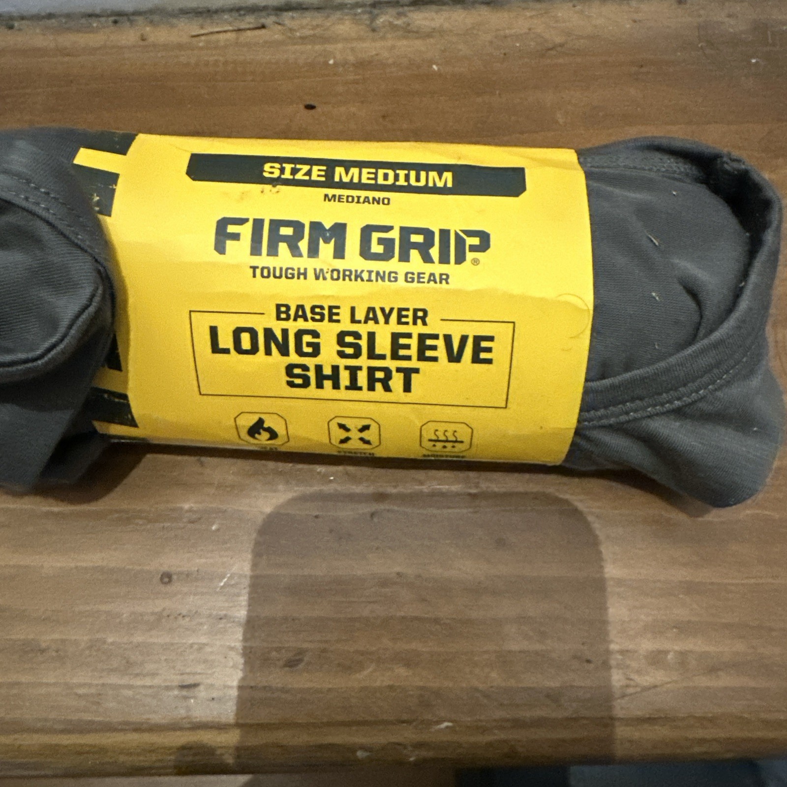 Firm Grip Long Sleeve NO Pocket Shirt, Men’s Medium Gray Active Fit 2 Pack