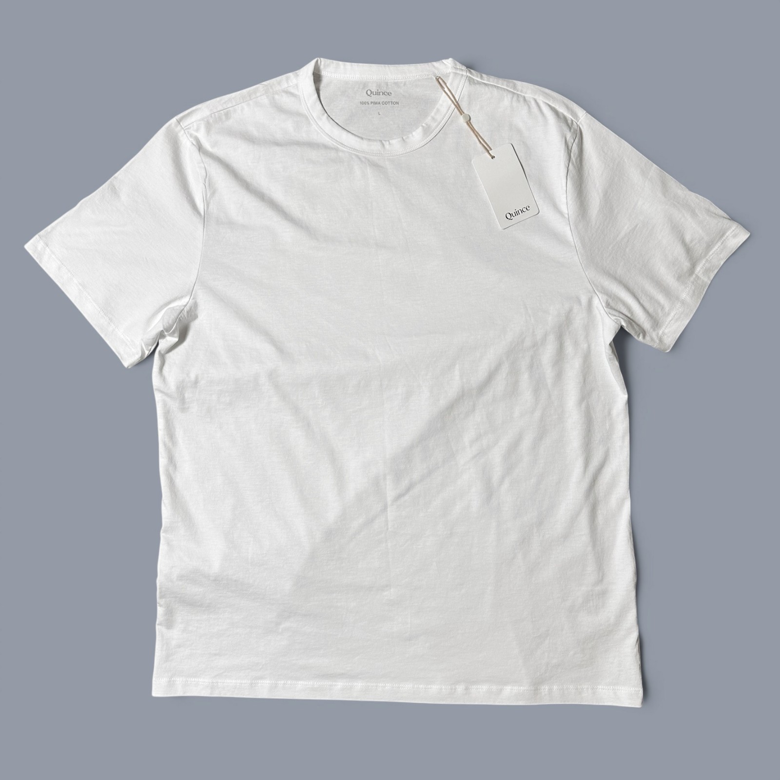 Quince Luxe Touch Tee Mens Size L White 100% Pima Cotton Crew Neck NWT