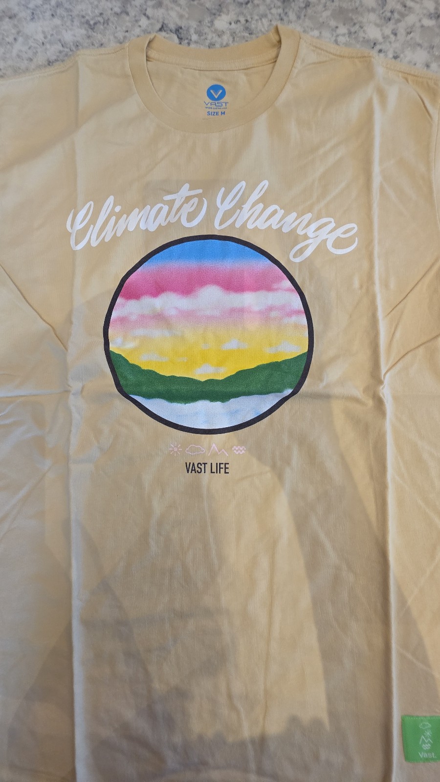 Vast Life – Men’s – Climate Change – 100% Cotton T-Shirt Size: Medium NWT