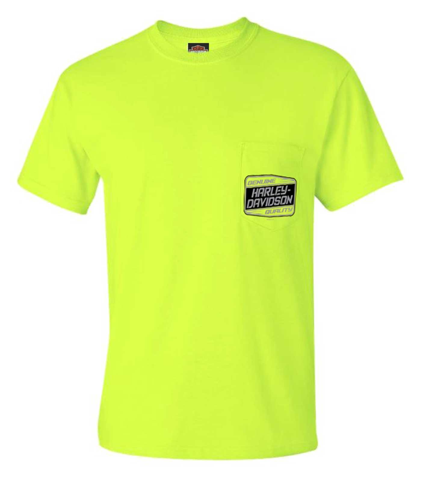 Harley-Davidson Men’s Overload Short Sleeve Chest Pocket T-Shirt, Safety Green