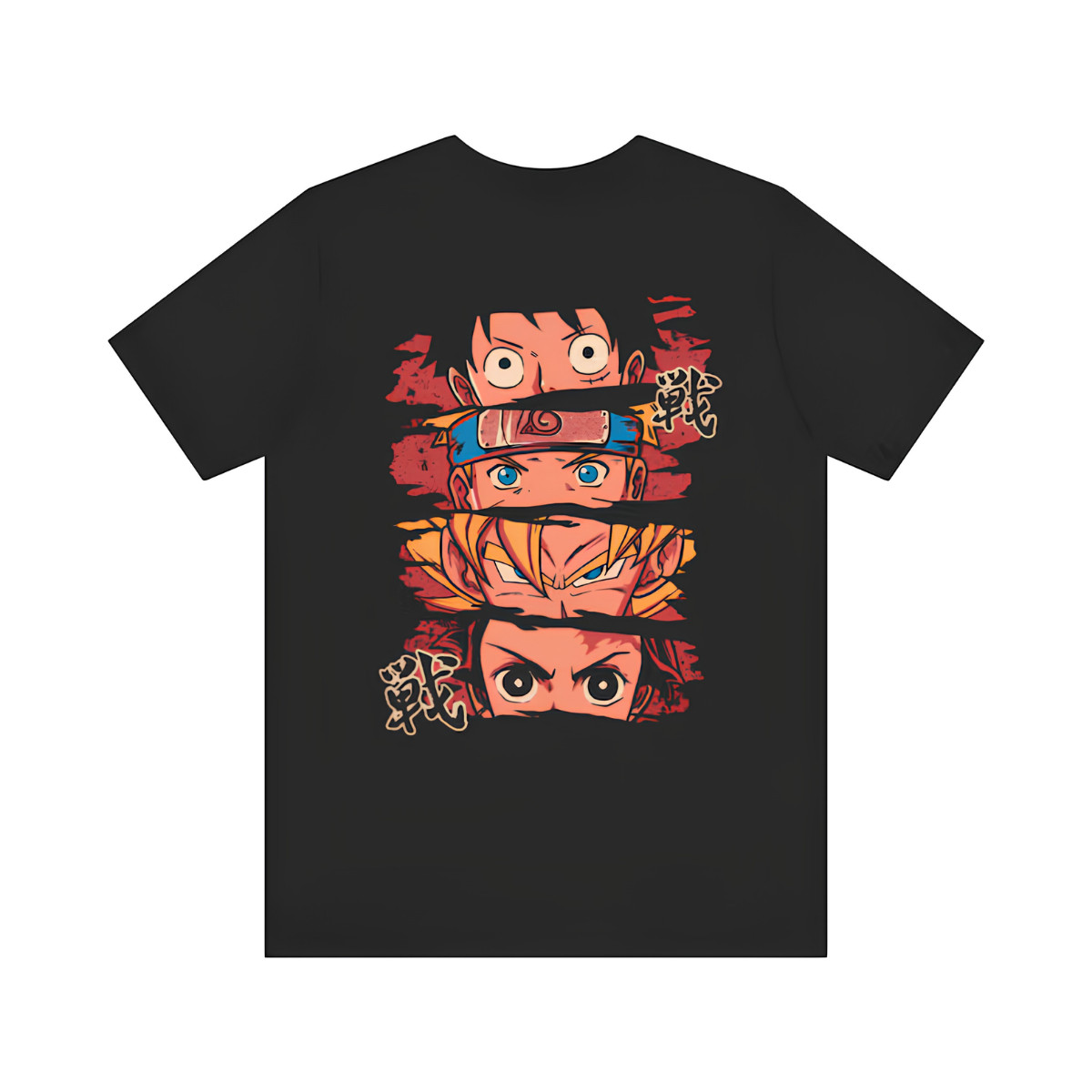 Anime Mashup Eye Stack T-Shirt | Naruto Luffy Goku Tanjiro