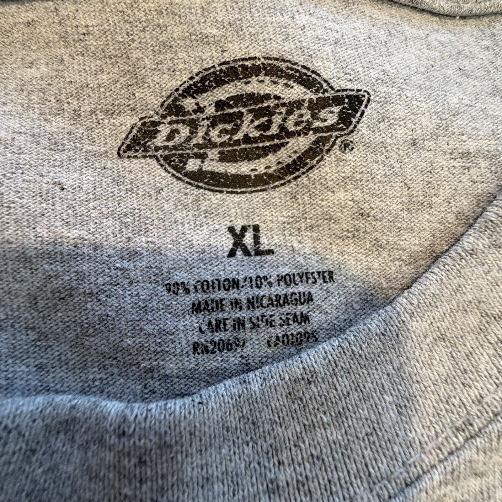Dickies Short Sleeve T Shirt Size XL Mens Front Pocket Work Shirt Gray