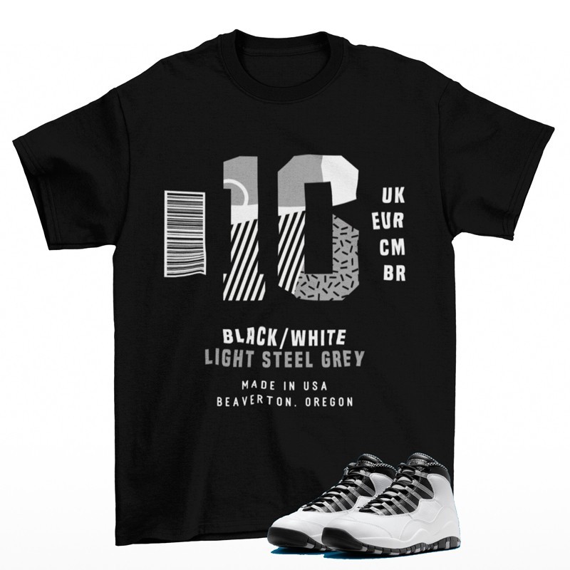 Sneaker Label Shirt Black to Match Jordan 10 Retro OG Steel HJ6779-104