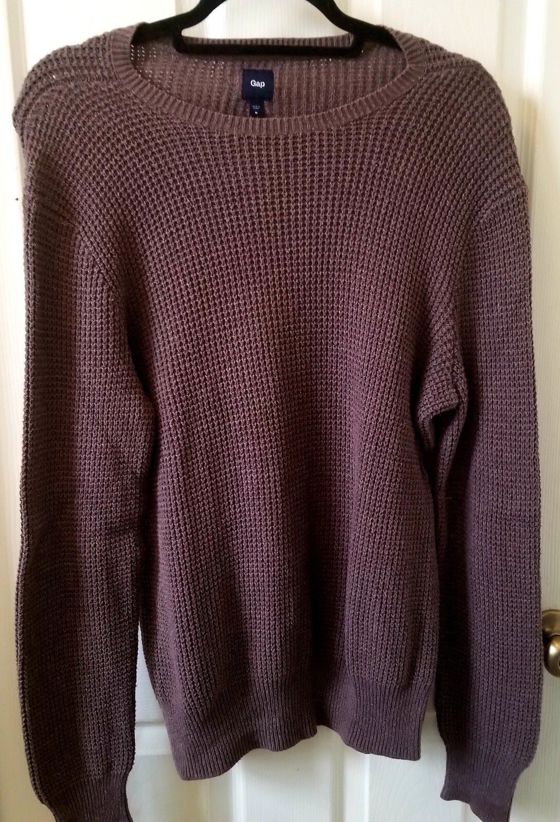 GAP Men’s Thick Waffle Knit Cotton/Nylon L/S Tshirt Top Cocoa Brown Size M EUC!