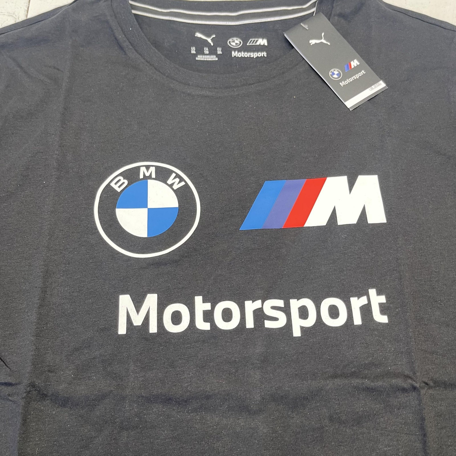 BMW Motorsport Shirt Mens 2XL Black Racing Puma M Logo Graphic T-Shirt