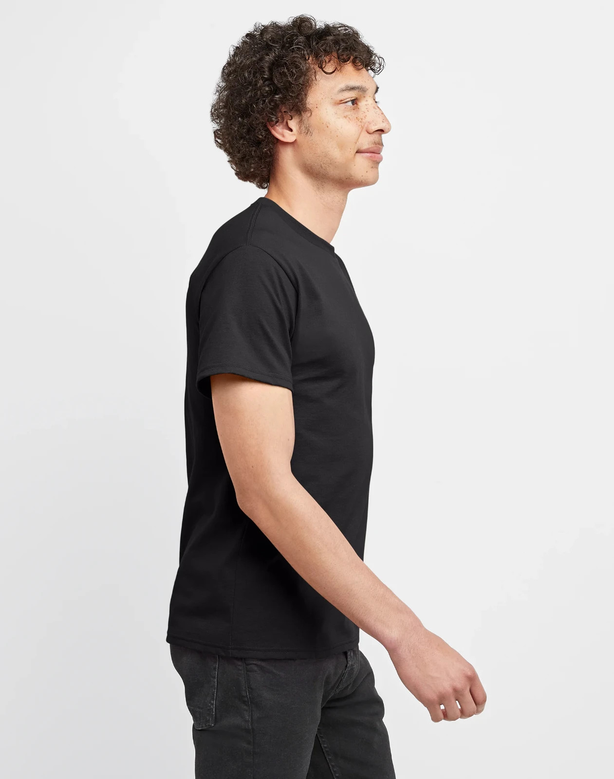Hanes Men Crew neck T-Shirt 4-Pack ComfortSoft 100% Cotton Heavyweight Tee Plain