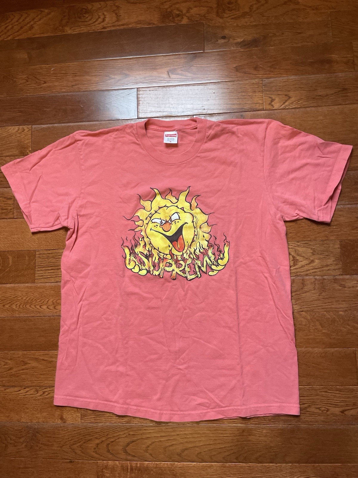 Supreme Sun Tee (M) Coral Graphic Shirt Made USA FW20 Streetwear Skater T Shirt