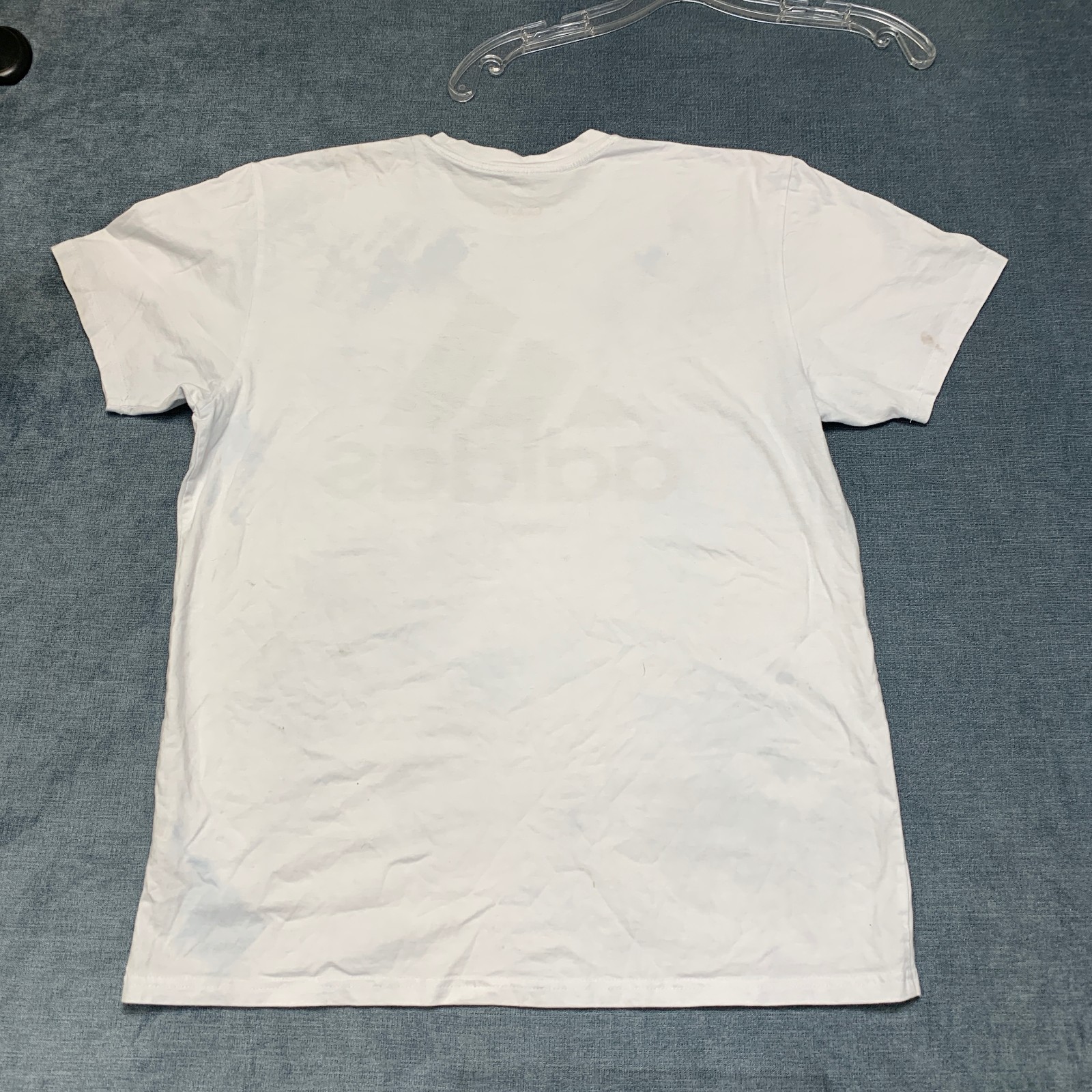 Adidas T Shirt Mens Large White Logo Short Sleeve Outdoor Travel Pullover Tee