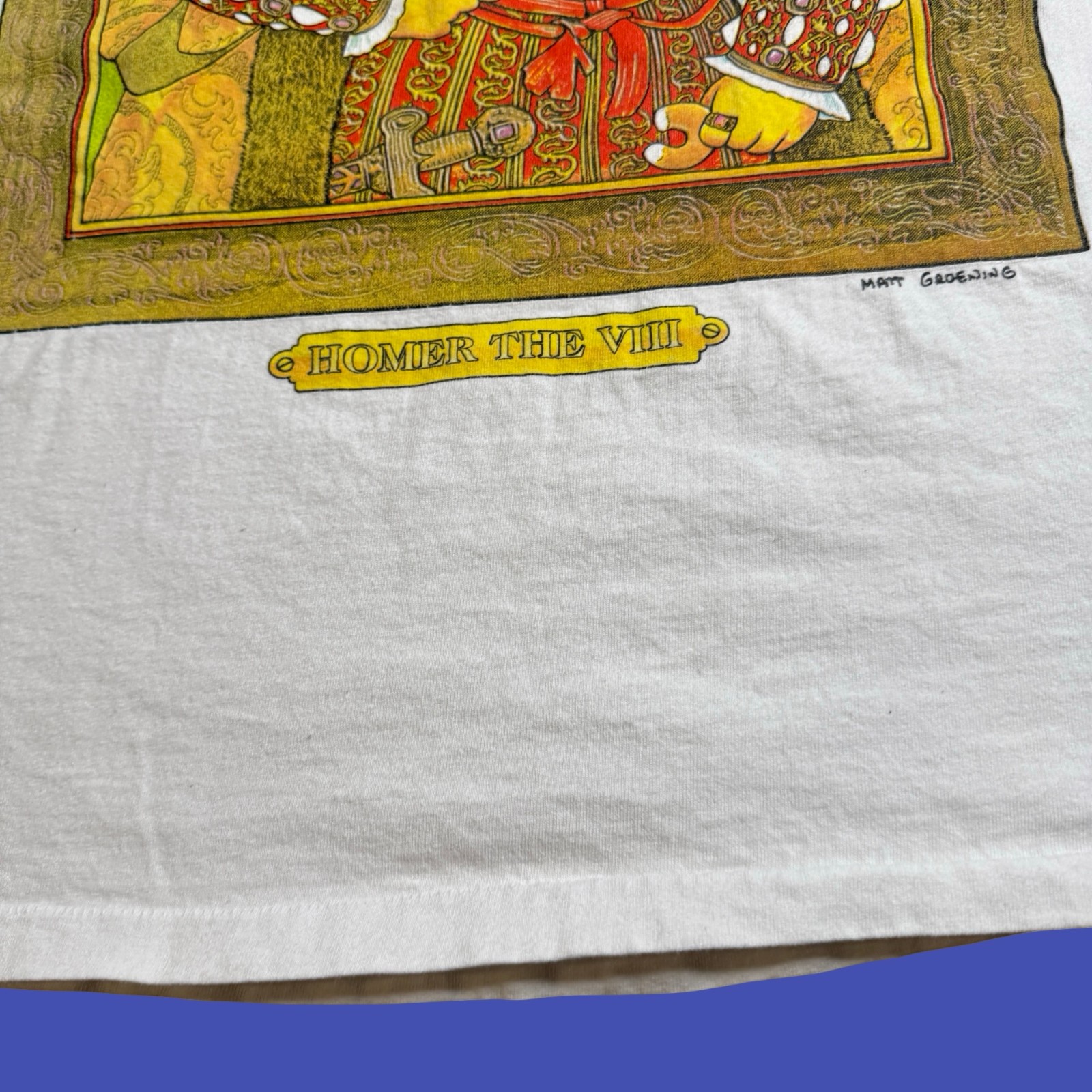 1995 The Simpsons Homer The VIII King T Shirt White 2 Sided Cartoon Vintage