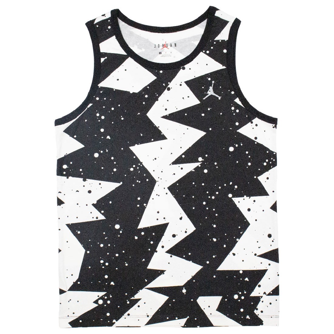 JORDAN PRINTED POOLSIDE TANK TOP MEN SIZE SMALL TO XL BLACK WHITE COMFORT STYLE