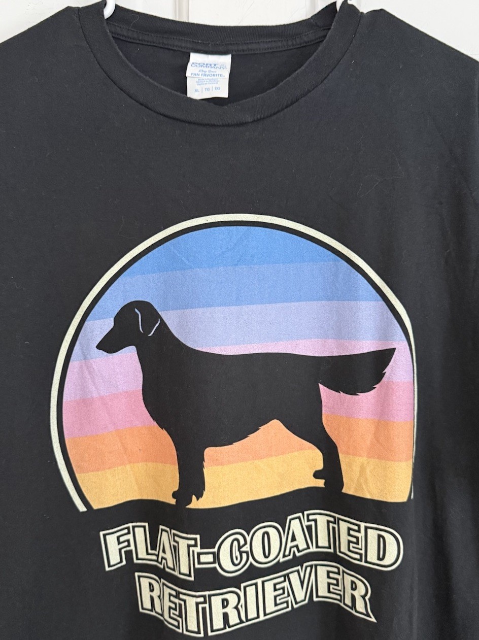 Flat Coated Retriever Ring Spun Fan Favorite BLACK Dog T-Shirt unisex men’s XL