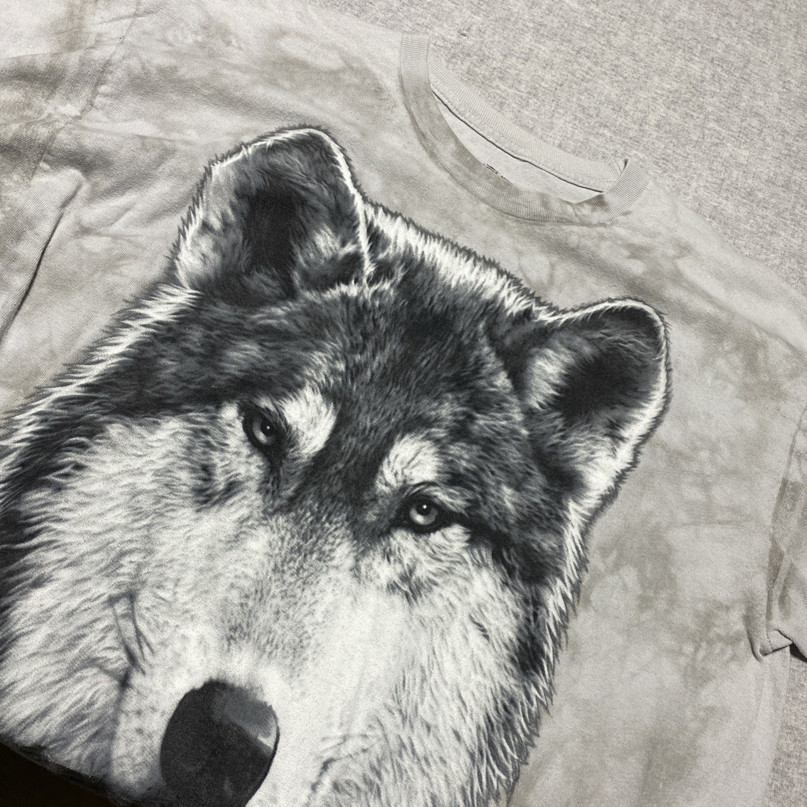 Liquid Blue T Shirt Mens Extra Large Gray Wolf Gorpcore Nature Tie Dye Grunge XL