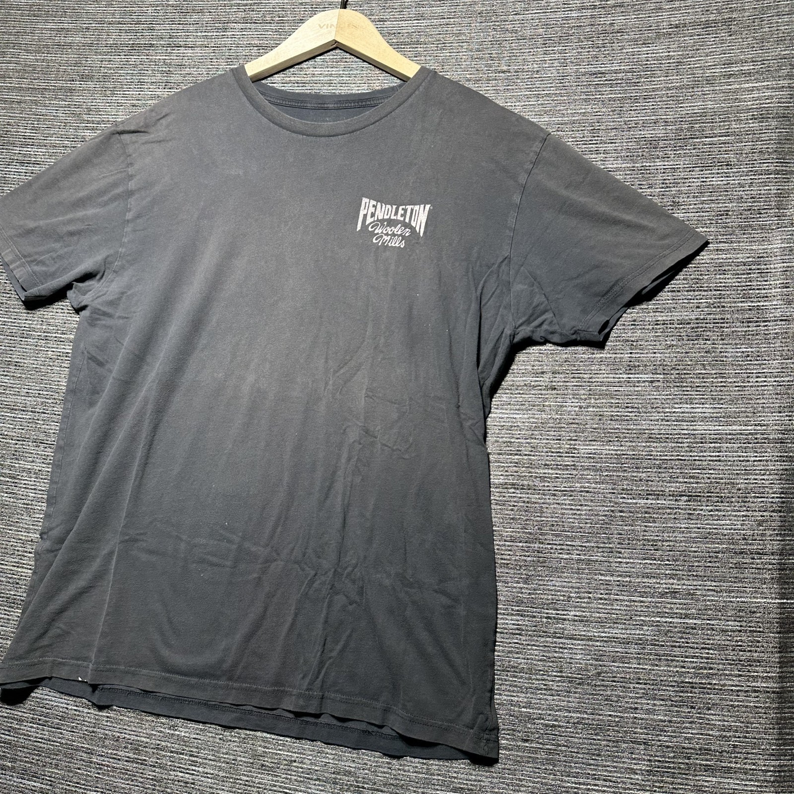 Pendleton Shirt Men’s XL Black Short Sleeve Wooden Mills Faded