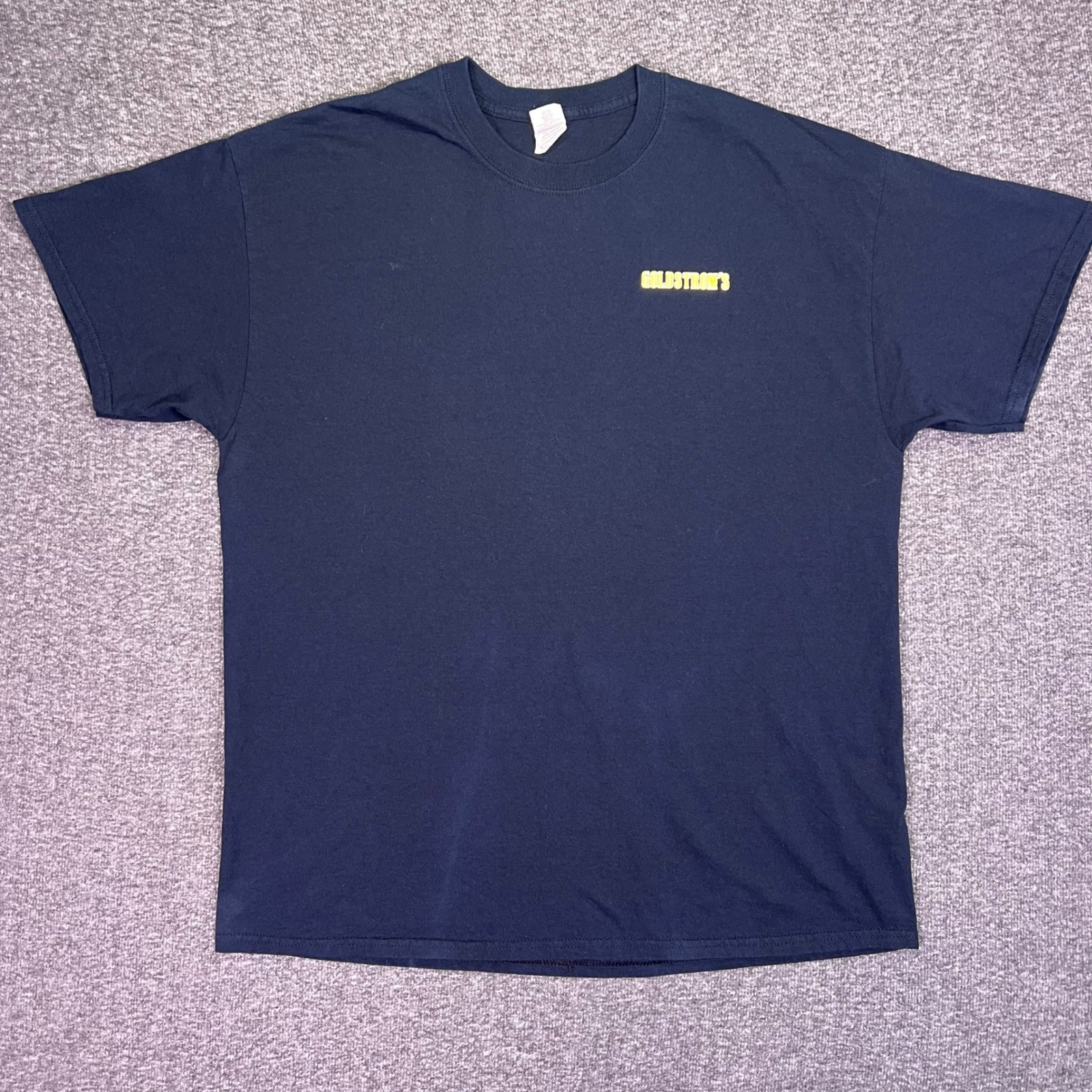 Goldstroms Shirt Mens XL Navy Basic Casual Crew Neck Vegas Hot Rods Moto