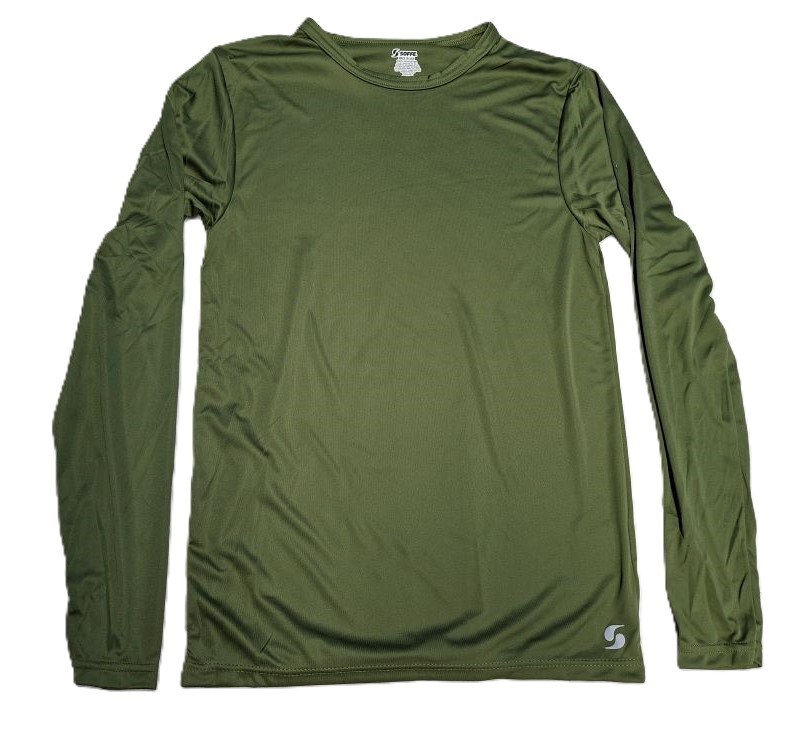 Soffe Military OD Green Long Sleeve Polyester T-shirt – USA – Size XL