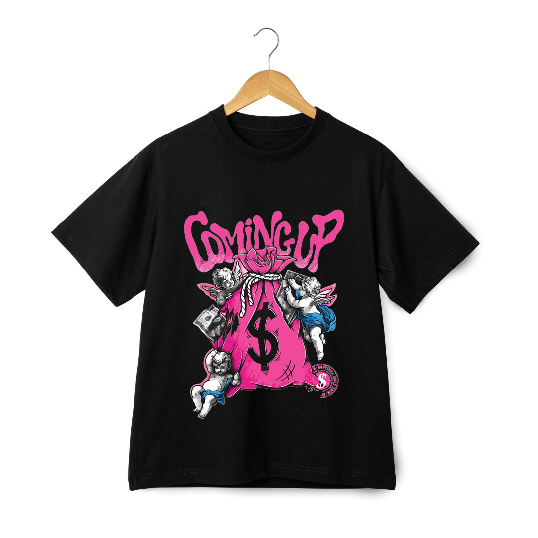 Coming Up Money Bag Graphic T-Shirt – Hip Hop Streetwear Dollar Tee