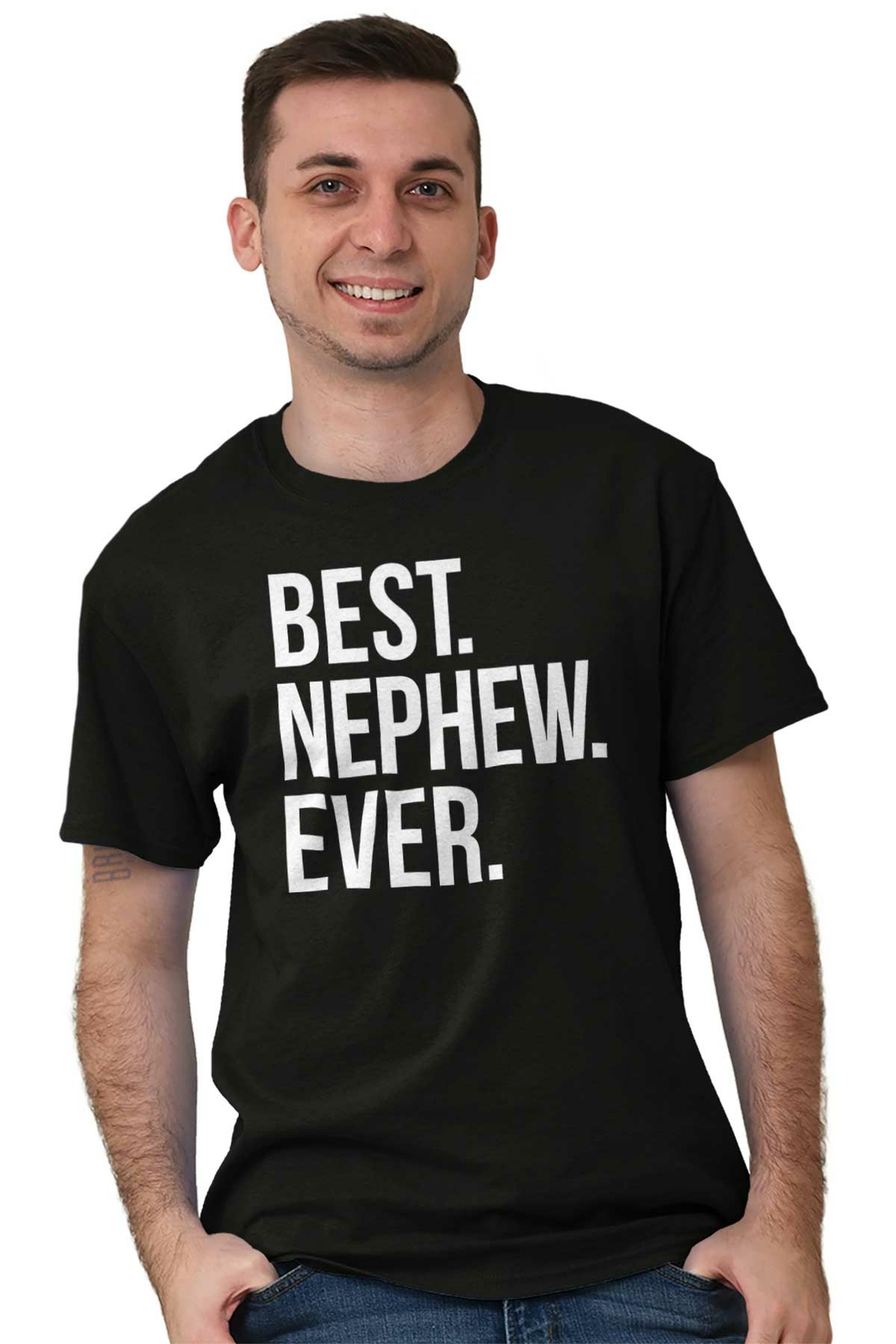 Cool Best Nephew Ever Family Aunt Uncle Love Mens Casual Crewneck T Shirts Tees