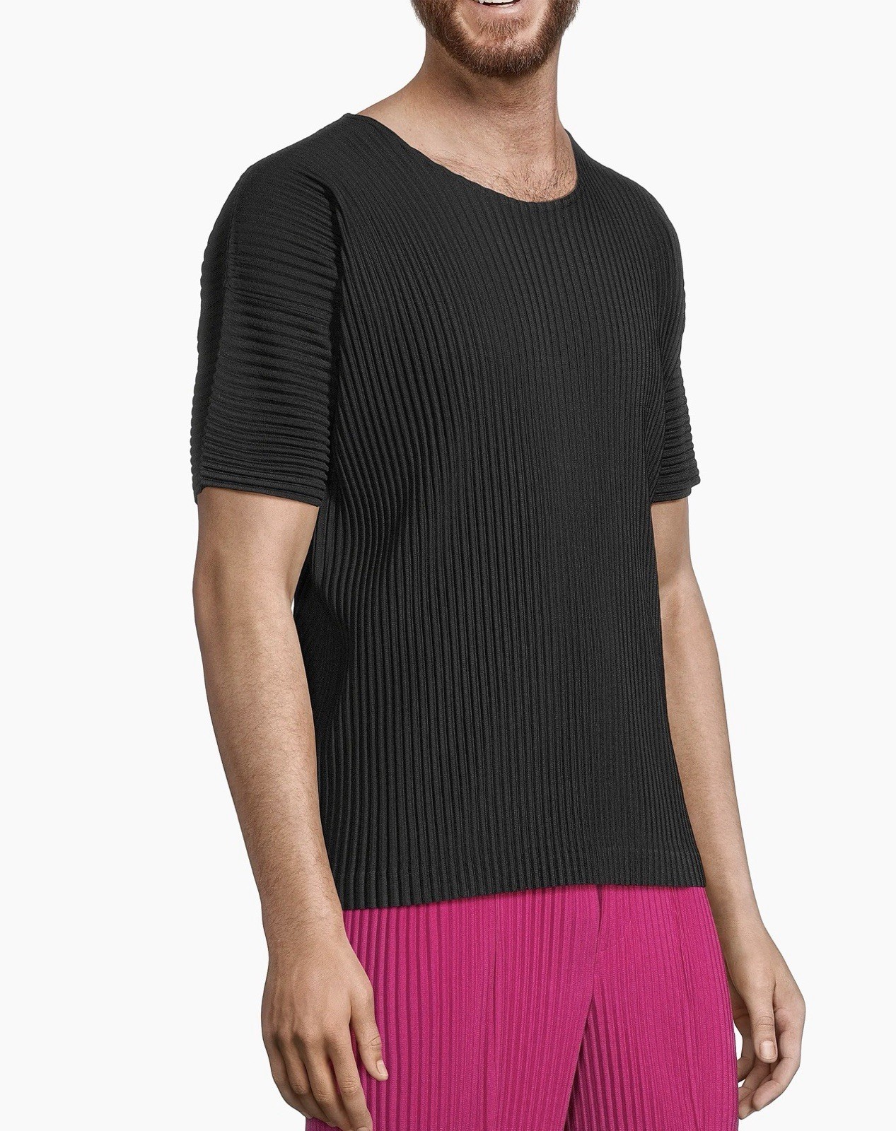 Homme Plissé Issey Miyake Basics Pleated Crewneck T-Shirt size 2/medium