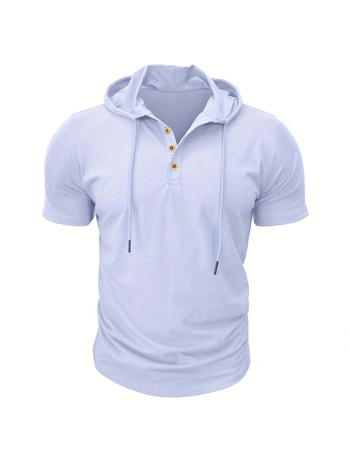 Men’s T Shirt Summer Slim Fitness Hooded Short-Sleeved Tees Male Lightweight