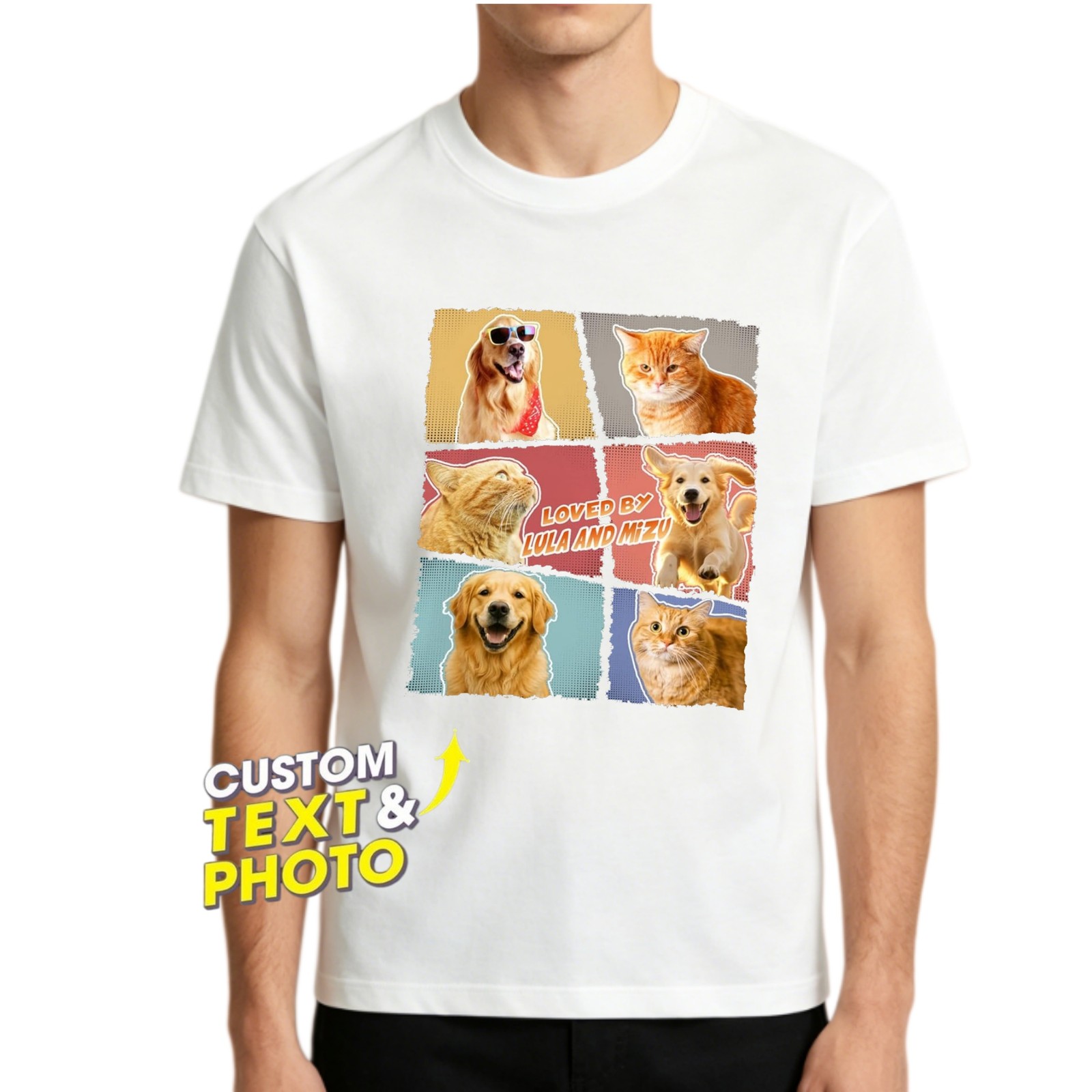 Personalized Custom Pet Name Cat Parent T-Shirt Casual Daily Tee Birthday Gift