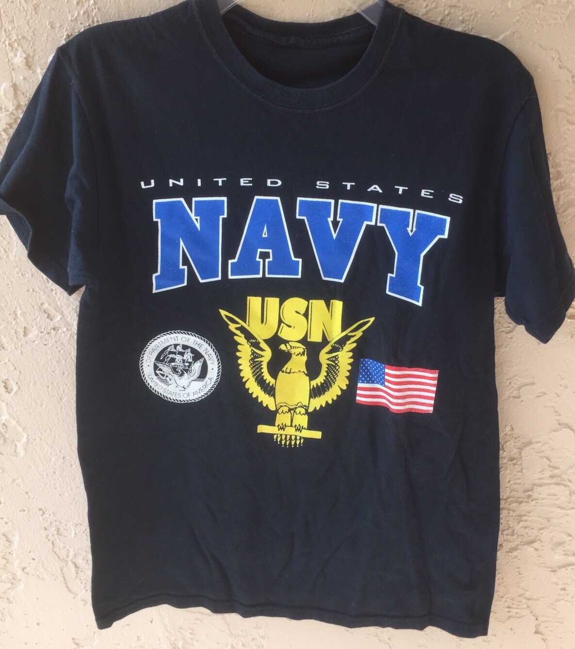 United States Navy Black T-Shirt Small Unisex GRAPHIC print USA Military