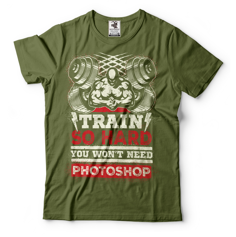 Train Hard T-Shirt Workout GYM Motivation Tee Shirt