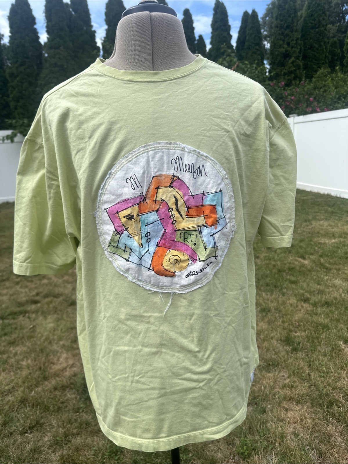 Meezan Art Couture Hand-Painted 1/1 Art Tee Abstract Philadelphia XXL