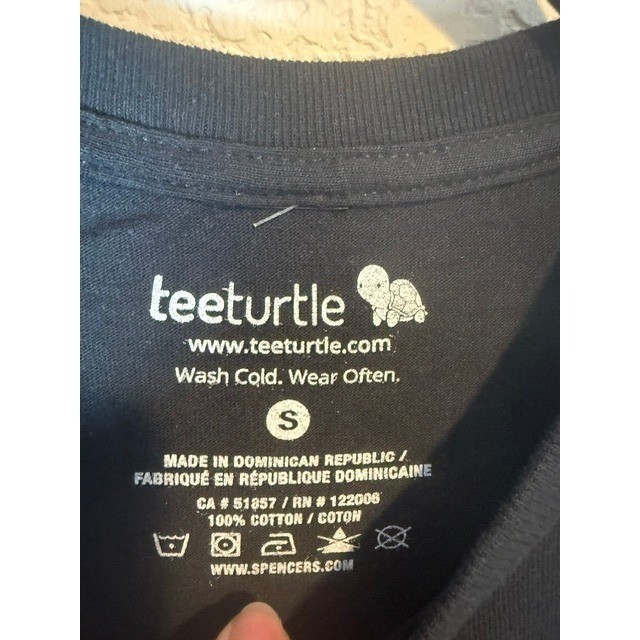 TeeTurtle Chaotic Neutral Raccoon Graphic T-Shirt Black Mens Small Spencers NEW