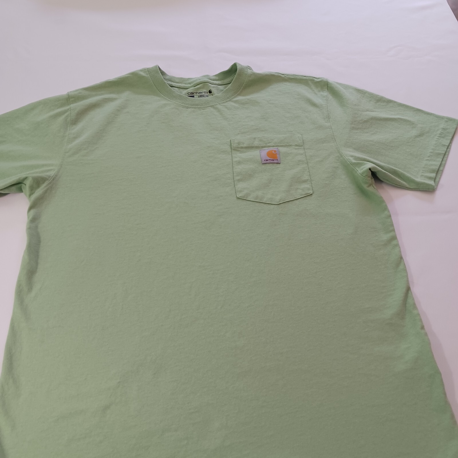 Carhartt Loose Fit K87-M Men’s Green Cotton T-Shirt Pocket Short Sleeve Size M