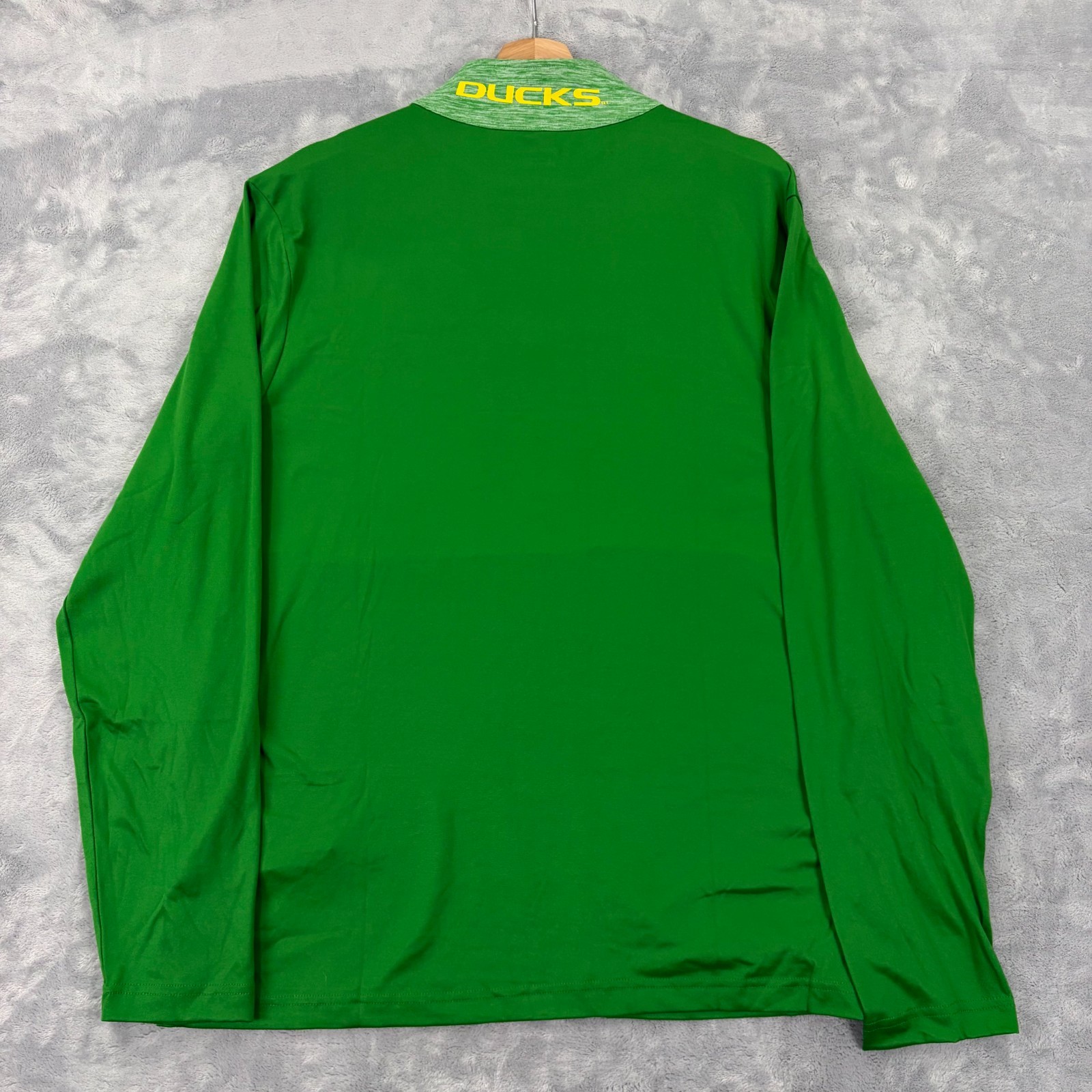Oregon Ducks Mens Large 1/4 Zip Pullover Long Sleeve Shirt Heather Green NEW!