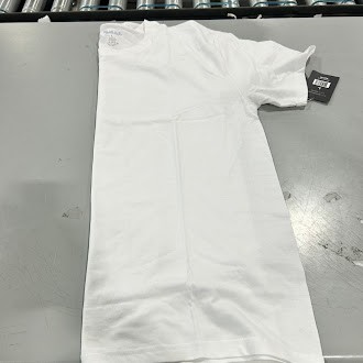BLUE ICE PLAIN SHORT SLEEVES T-SHIRT – SIZE: MEN L – WHITE