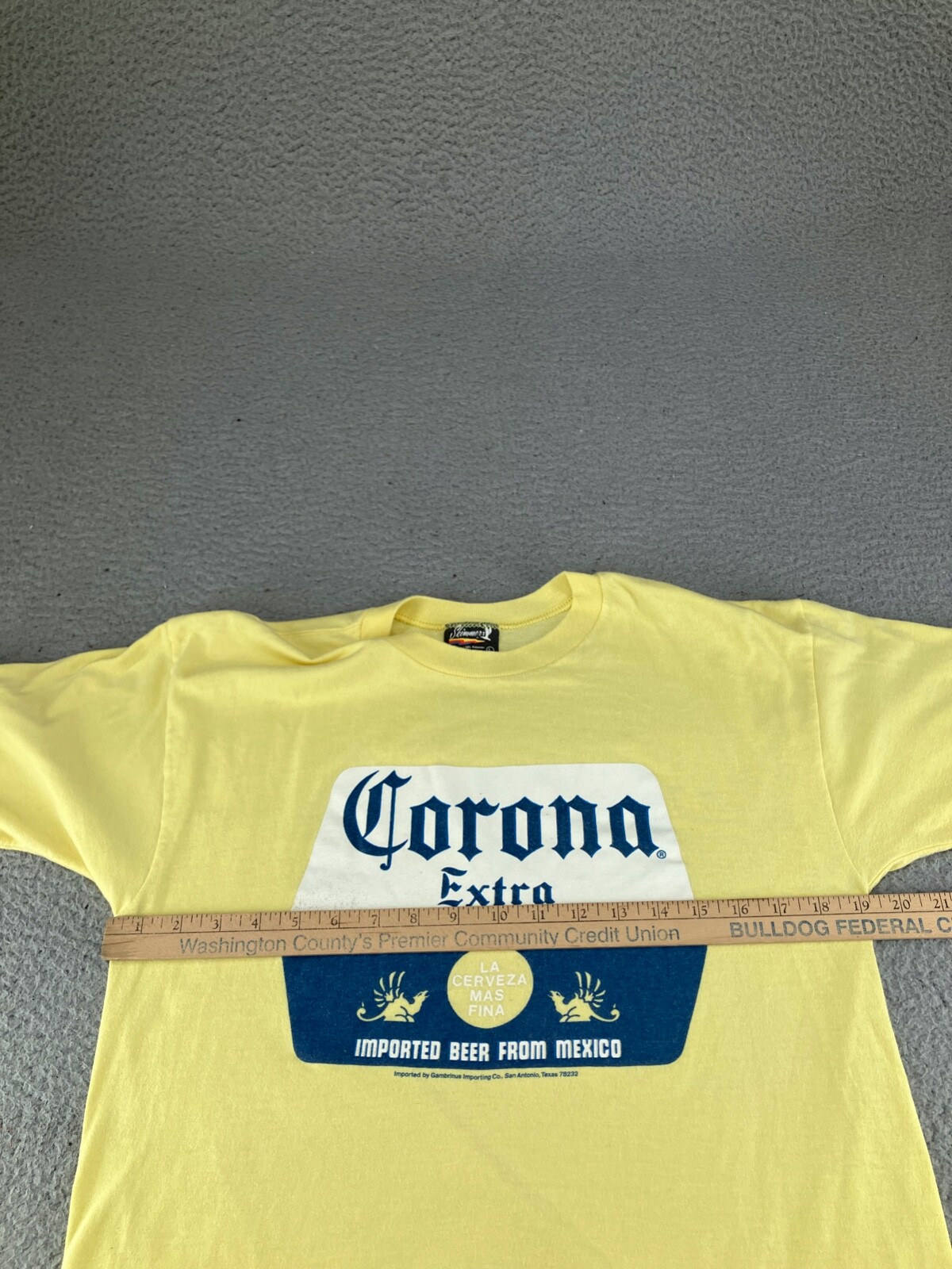 Vintage Corona Extra Shirt Mens Small Yellow Imported Beer Alcohol Skimmers