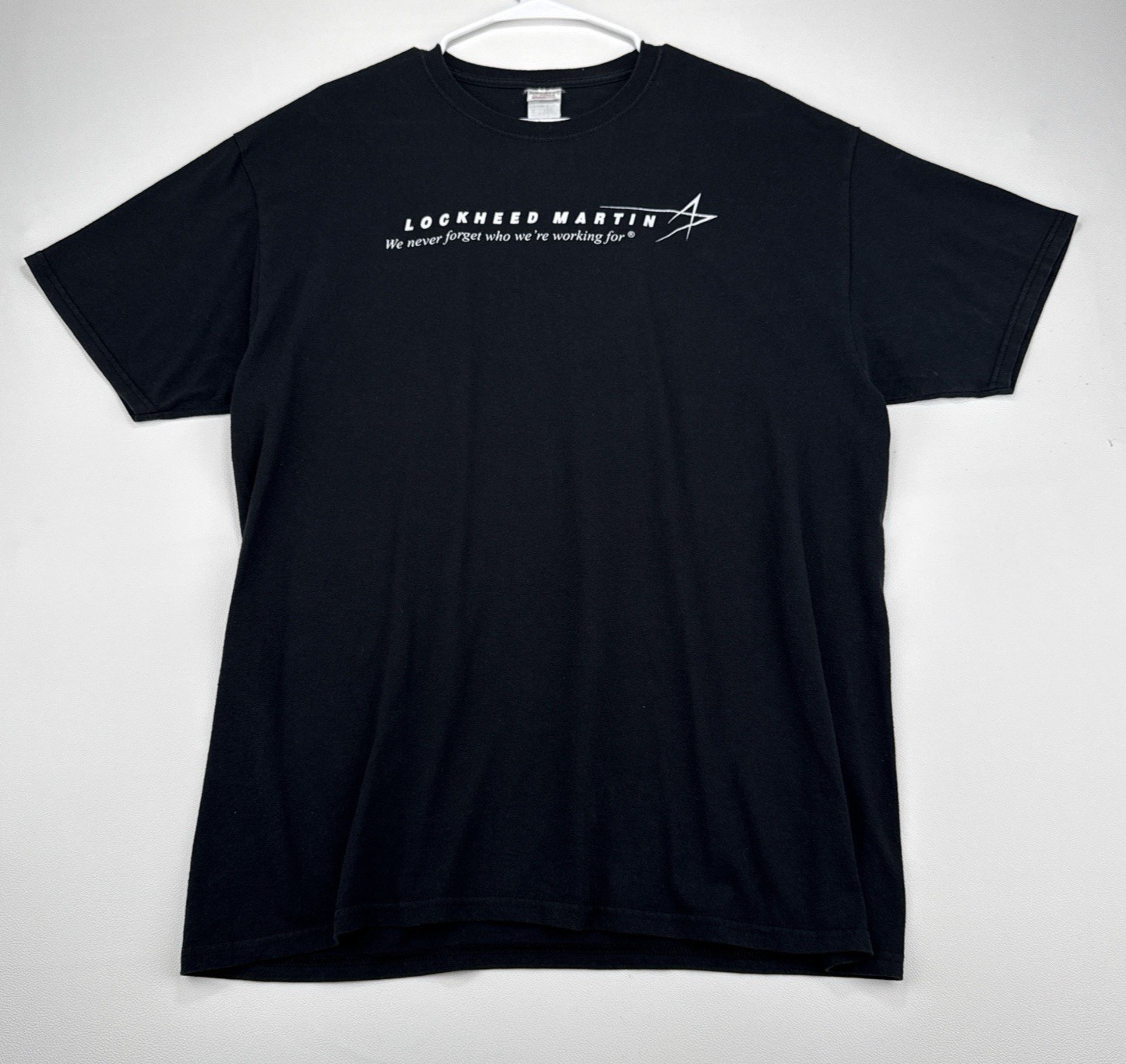 Vintage Y2K Lockheed Martin Jerzees Dri-Power Active Tag Black T-Shirt Men’s XL
