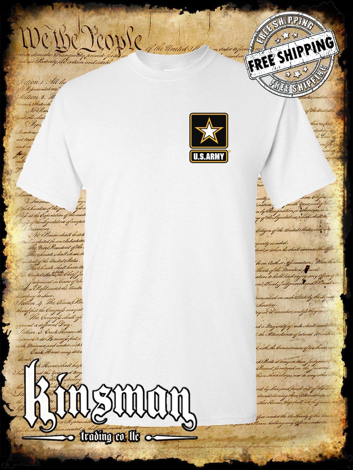 US Army Logo Crest T-Shirt / United States of America Military Official Licensed
