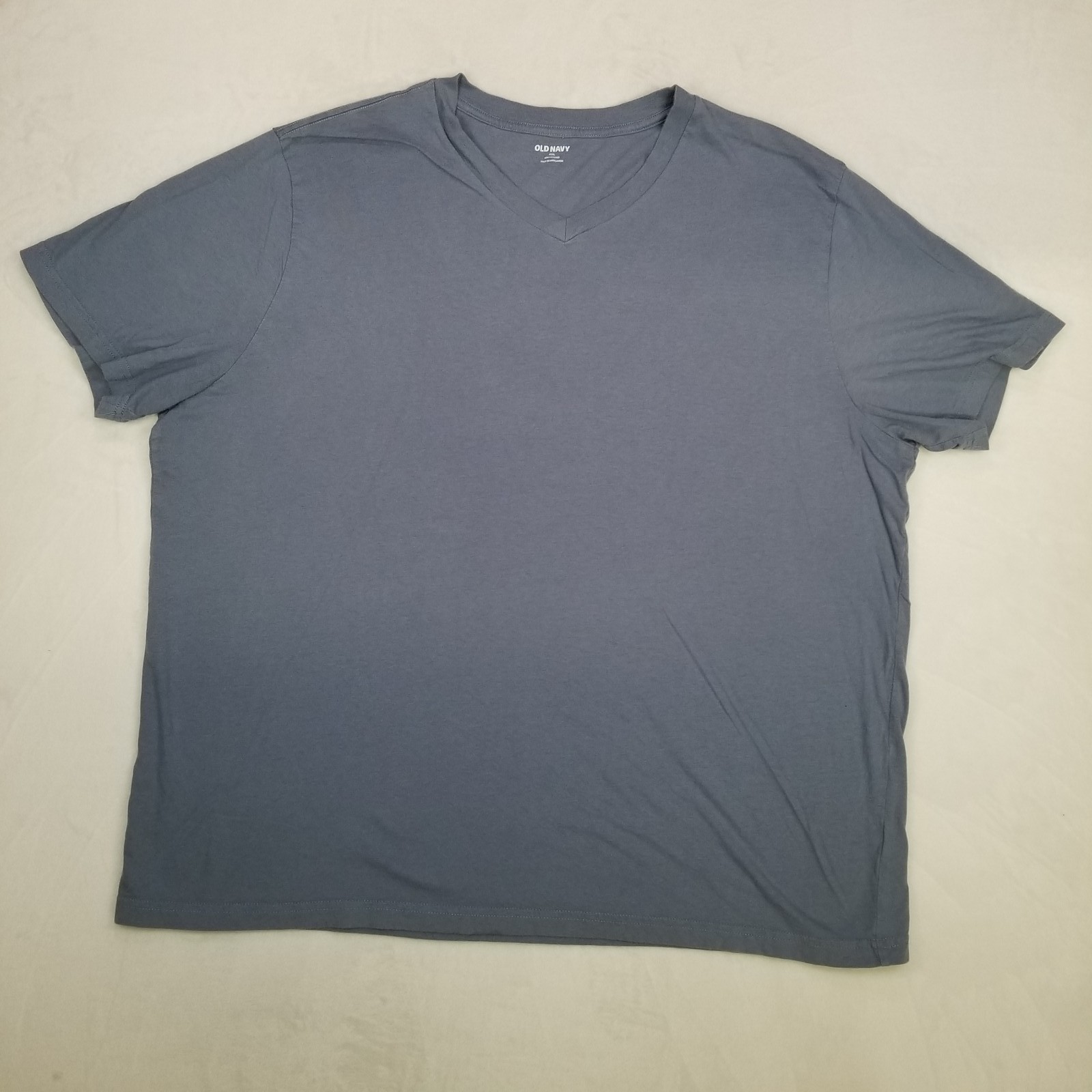 Old Navy Soft-Washed Slate Blue Basic T-Shirt Mens XXL Solid V-Neck Short Sleeve