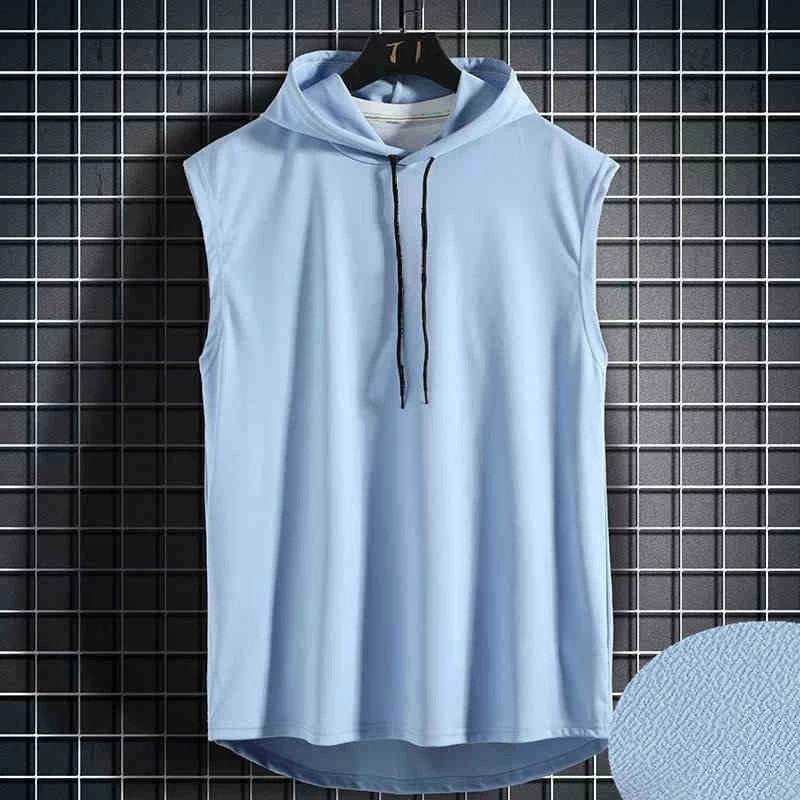 Solid Color Men’s Tank Tops Vest Sleeveless Tees For Male Hooded