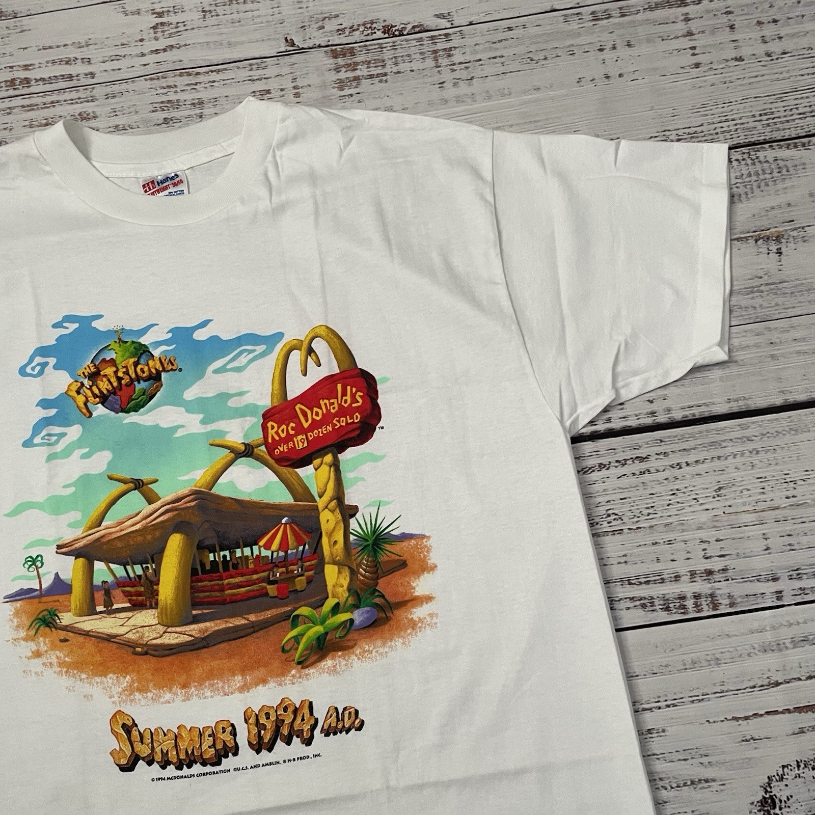 Vintage McDonald’s Flintstones 1994 T-Shirt Rockdonald’s Single Stitch Adult XL