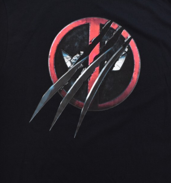 Marvel Deadpool Wolverine Mens Slashed Icon With Claws Black Shirt New Medium