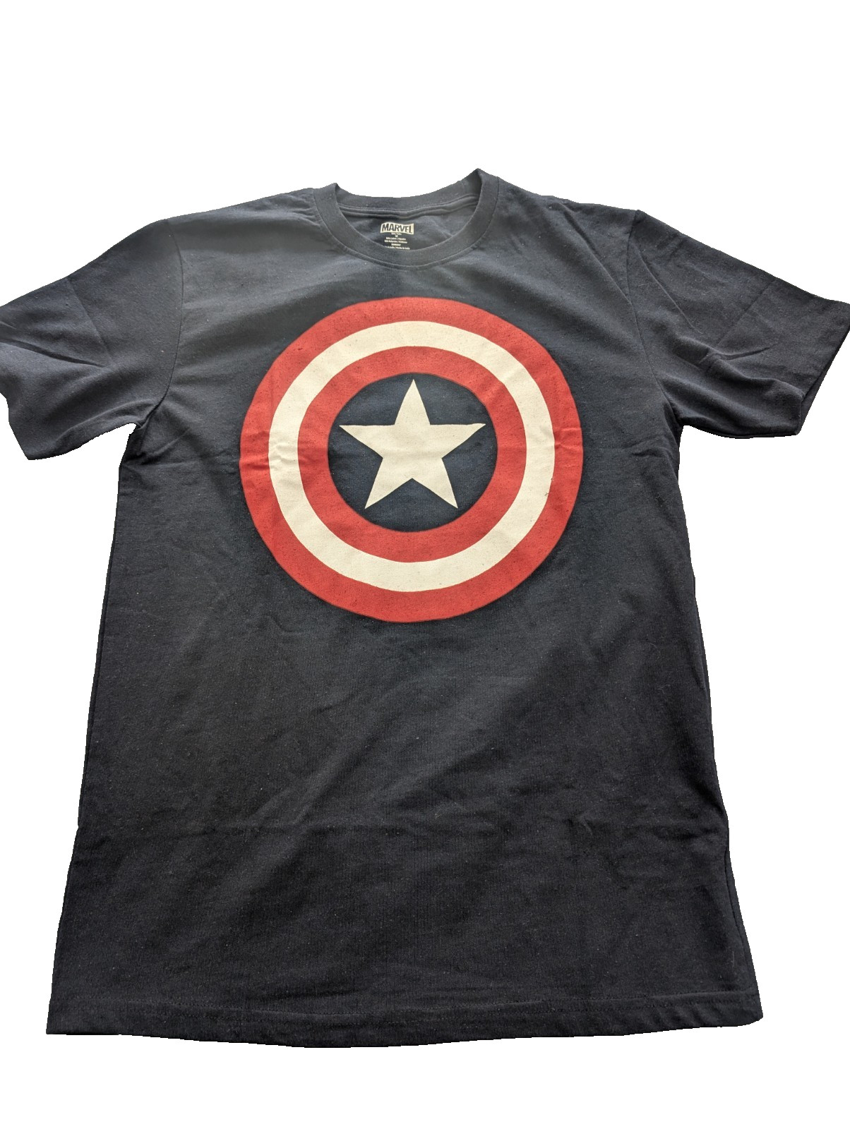Marvel Captain America Shield Graphic T Shirt Mens Medium Black Superhero Tee