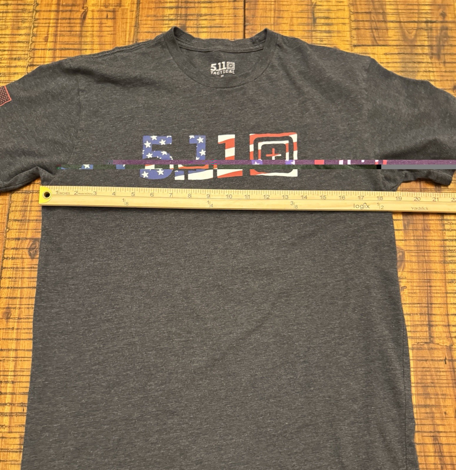 5.11 Tactical Men’s T-Shirt Size M Gray American Flag Patriotic Graphic Tee