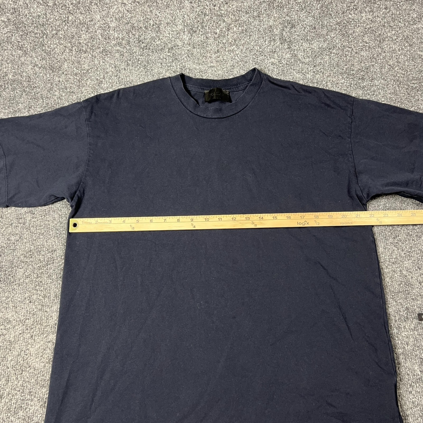 Fear Of God Shirt Mens XL Navy Blue 7 Back Graphic Made USA Cotton Flaw